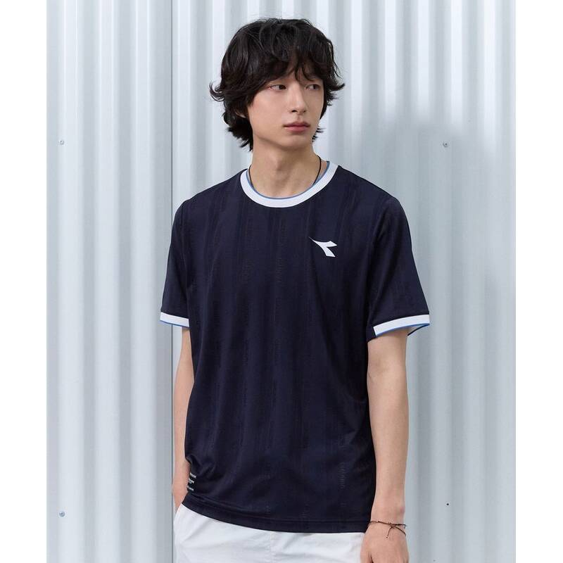 ディアドラ diadora セレモニー メッシュジャカード 半袖Tシャツ NAVY D6223LRS63NVD 417950