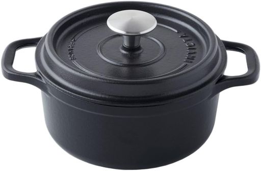 インヴィクタ INVICTA 鋳物ホーロー鍋 20CM IH対応 ラウンド キャセロール フランス製 ブラック PUV402201