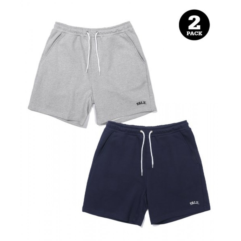 YALE (YALE) (23SS) [ワンマイルウェア] 2パックスモールアーチスウェットショーツグレー/ネイビー