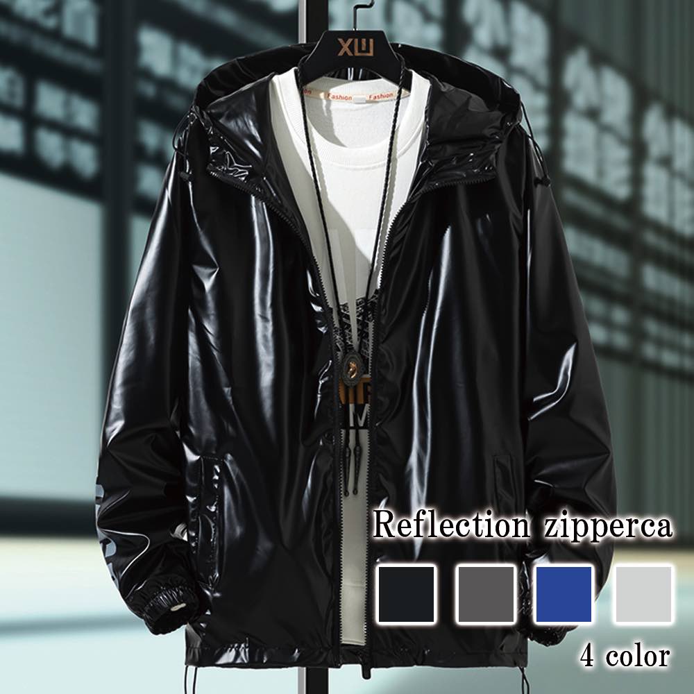 パーカー メンズ リフレクションジップパーカ 長袖 プルオーバー 秋 モコモコ ゆったり オーバーサイズ ジップ 冬 ゴルフ おしゃれ スポーツ ベージュ ストリート 白 ジップアップ 春 ブランド