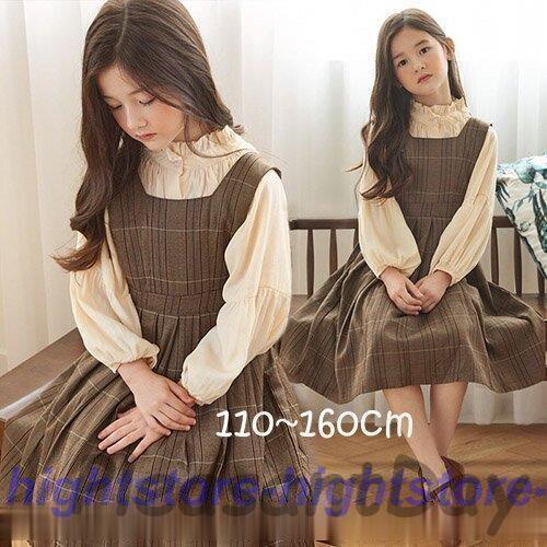 子供 ワンピース 2点セット 長袖 女の子 キッズ 子供服 Aライン ピアノ 発表会 カジュアル フォーマル 0