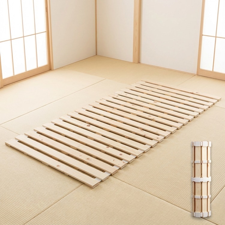 天然木 完成品 すのこベッドロール式 檜仕様 シングル 涼風家具 インテリア ベッド マットレス ベッド用すのこマッ ナチュラル