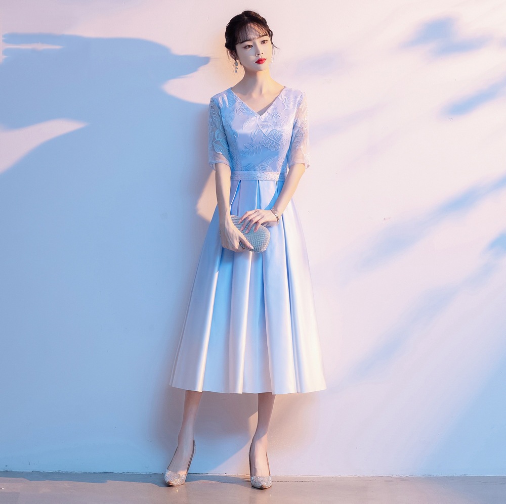 赤い歌コーラスパフォーマンス服女性ロングスカート現代学生ホスト詩朗読大人ドレスステージパフォーマンス服