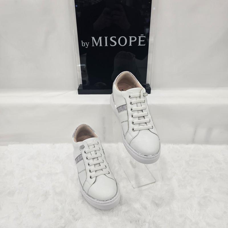 By 女性 斜めディテール 背が高く見えるスニーカー 112HT410DF003 WHITE 2 JJ