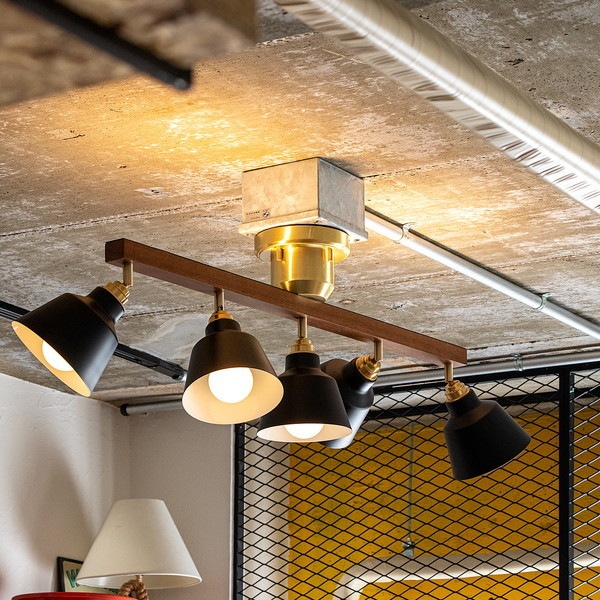 gram8 TC-1038R-KORAT BR/BK リモコン電球セット テネシーコラット アッパーライト付き5灯シーリングスポットライト ブラック メーカー直送 41,470円