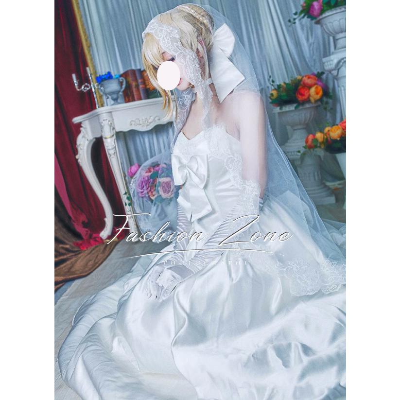 【品質良い 大好評中】迅速な出荷Fate アルトリア・ペンドラゴン 10周ウエディングドレス花嫁 コスプレ 衣装 ウィッグ コスチューム cosplay ハロウィン 仮装 変装
