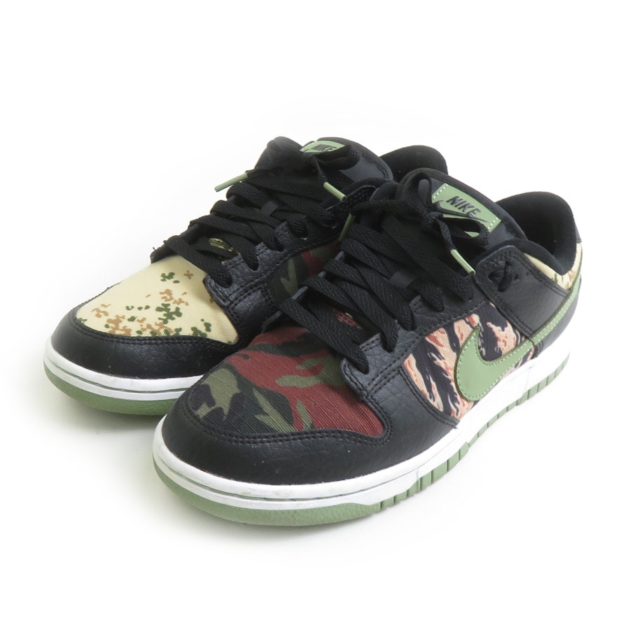 NIKE ナイキ スニーカー 8 DUNK LOW SE BLACK MULTI CAMO キャンバス/レザー ブラック/カーキ系 メンズ h32208i