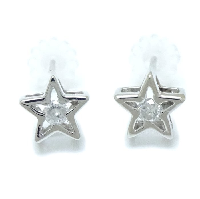 スター ピアス ダイヤモンド 星モチーフ Pt900プラチナ/28086【中古】