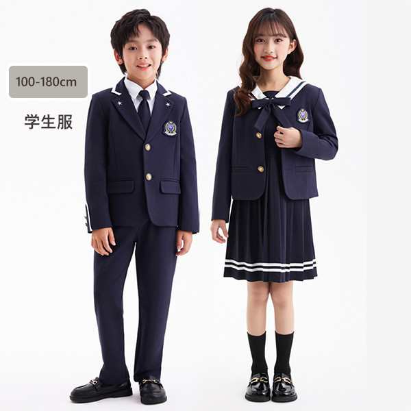 【新品】【100-180cm】卒業式 スーツ 学生服 子供制服 小学生 中学生 ジュニア 女の子 男の子 ネイビー系 ワンピース 4点セット 5点セット サイズ フォーマルスーツ 卒業 入園式 リボン