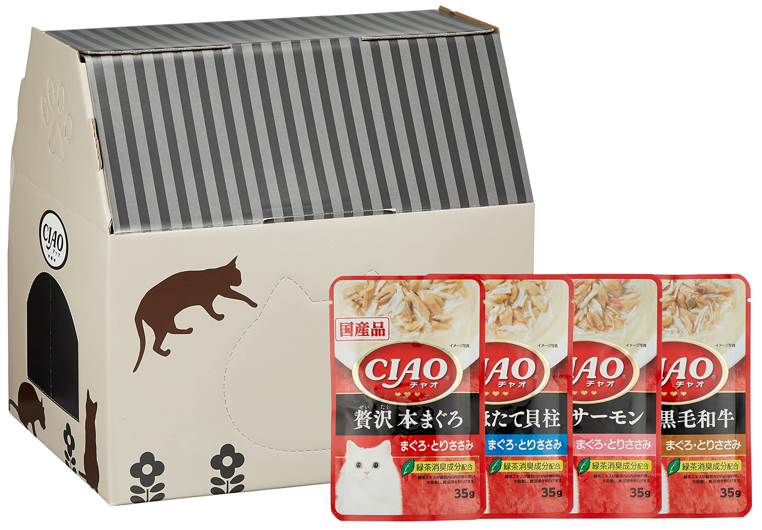 激安底値挑戦中 Figaro(フィガロ) CIAOパウチ 贅沢バラエティ 35g×48袋 猫用 ウェットフード 【Amazon.co.jp限定】