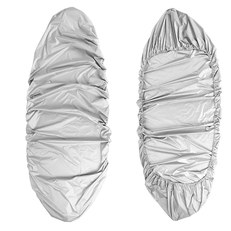 カヌー カヤックカバー 収納カバー アクセサリー 防水 防塵 UV保護 ボートカバー 日除け シルバー 3.6-4mカヤックに適用