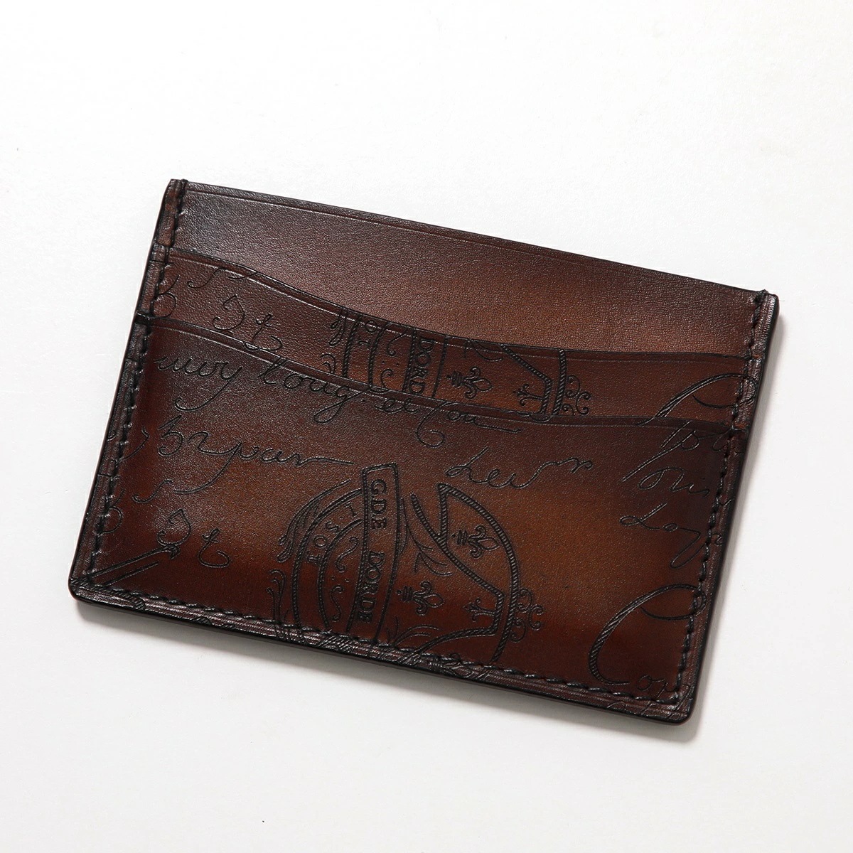 Berluti ベルルッティ カードケース BAMBOU NEO バンブー ネオ N235726 メンズ レザー パスケース 定期入れ ミニ財布 ML6/CACAO-INTENSO