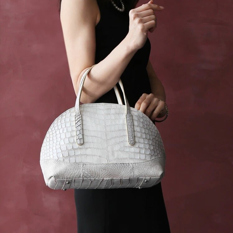 ヒマラヤスモールクロコダイルレザー日本製ハンドバッグ