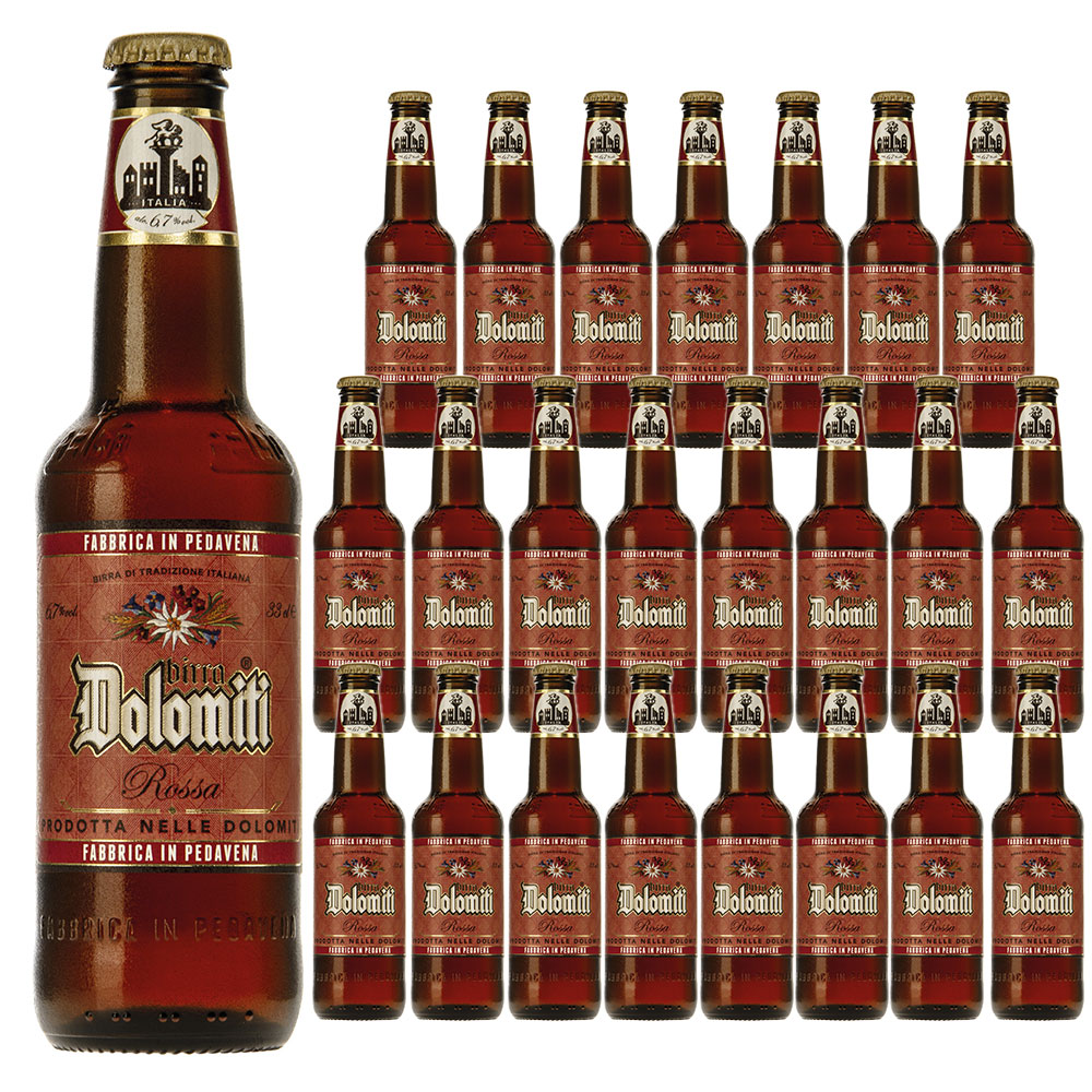 【2月1日発売】ドロミティ ビール ロッサ 330ml×24本 ケース 瓶 ビッラ カステッロ社 イタリアBirra Dolomiti Rossa 330ml Birra Castello