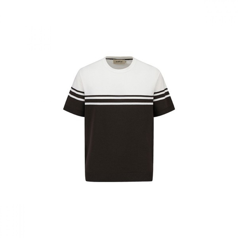 [ジョージア] メンズ）ミラクールブロック柄半袖ニット_AEF2ER1102