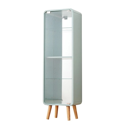 【国内即日発送】コレクションケース コレクションシェルフ ガラスディスプレイキャビネット4段 高さ調節可能 フィギュア 収納 背面ミラー 強化ガラス棚 サイズ：幅36*奥行26.5*高さ121CM