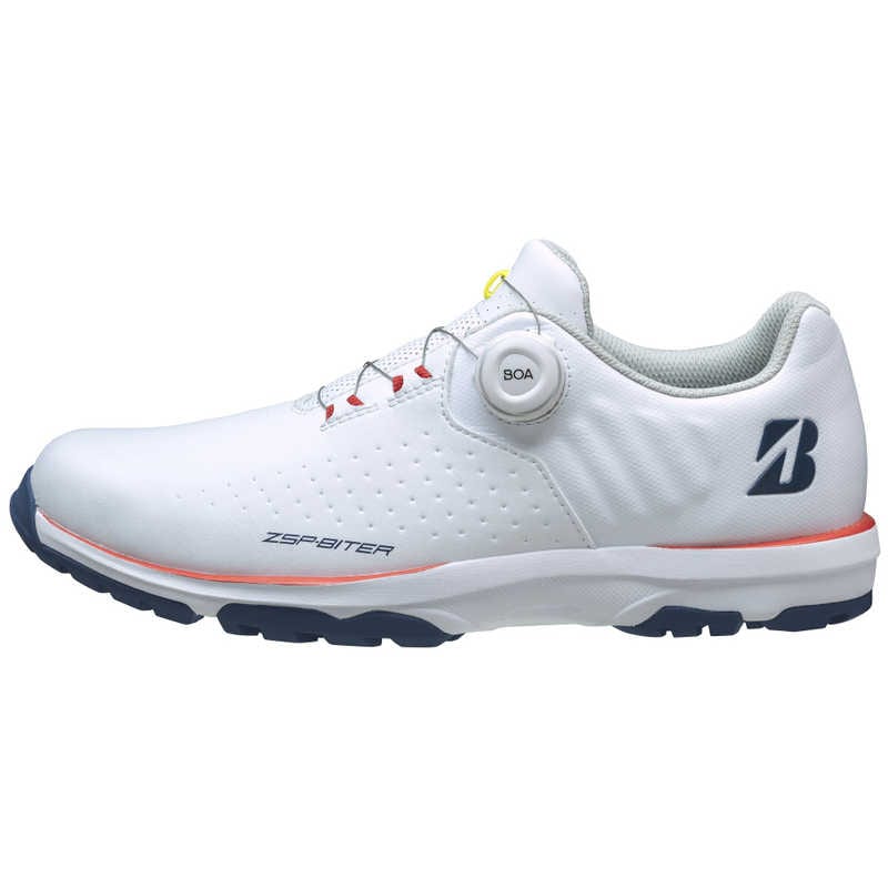 ブリヂストン　ゴルフシューズ ゼロ・スパイク バイター ライト ［メンズ / 27.0cm / 幅：3E］ ホワイト×オレンジ　SH2505