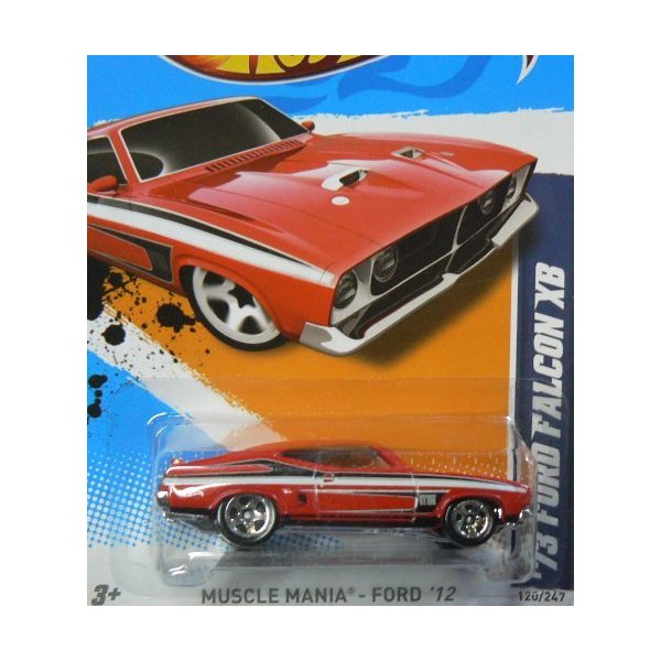 Hot Wheels Super Treasure Hunt - 73 Ford Falcon XB (Purple w/White Stripes)， Red Line Tires - Muscl