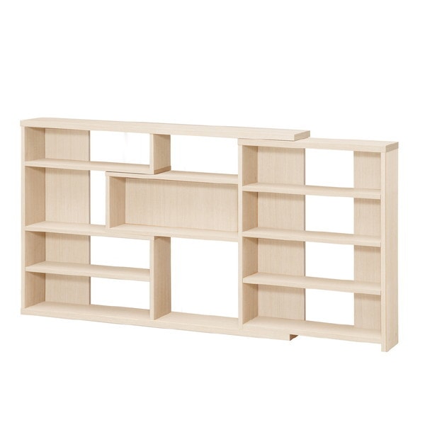 大洋 イーシーラック ECR8012Sスリム LN ライトナチュラル 伸縮シェルフ (幅118～155cm×奥行19.3cm×高さ80cm / 奥行スリムタイプ) メーカー直送