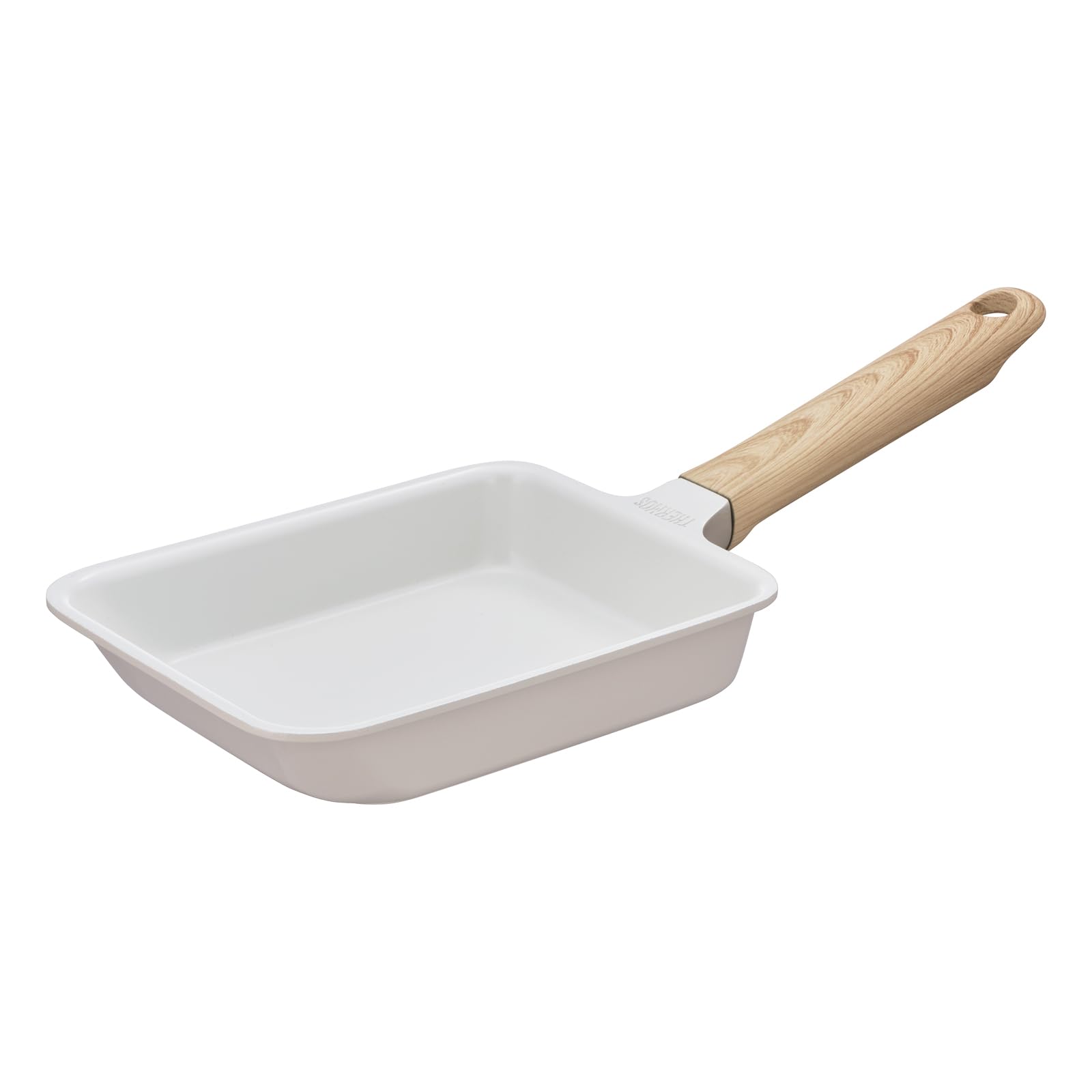 サーモス セラプロテクトコートシリーズ 卵焼きフライパン 13cm グレージュ IHガス火対応 高耐久性 セラミックコーティング ダイキャスト製法 PFOA PFOS不使用 木目調ハンドル 料理が映