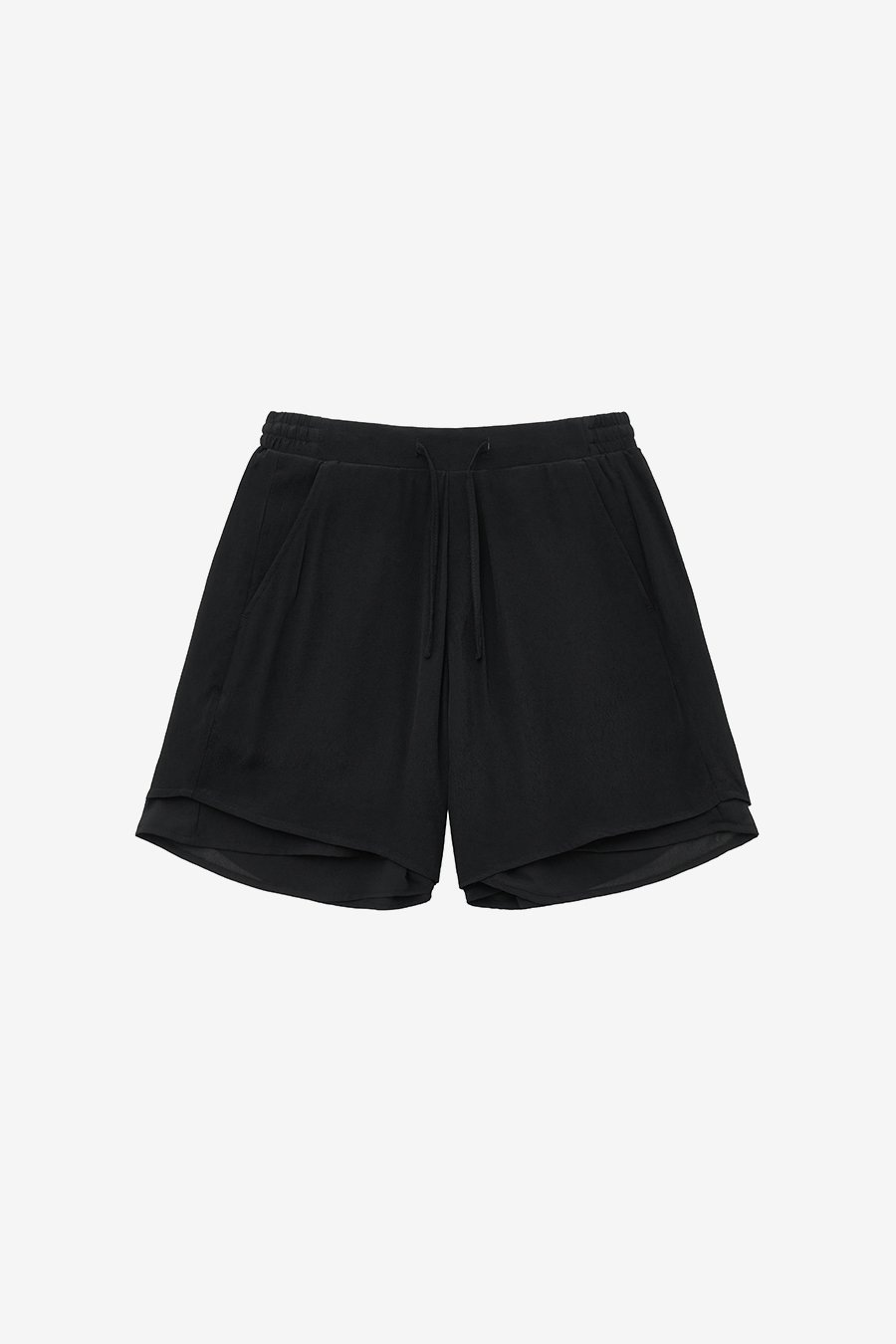 【INSILENCE】 FEMININE CHIFFON SHORTS : BLACK