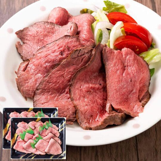 日本三大銘柄「近江牛」のローストビーフ500ｇ（250ｇ*2）／使い勝手の良い250g*2パックでお届けします