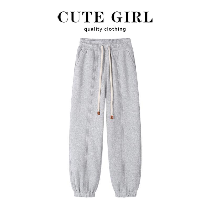 パンツ スウェット レディース ボトムス 快適 小さい グレー ベルベット カジュアル 女性 秋冬 スポーツ レギンス