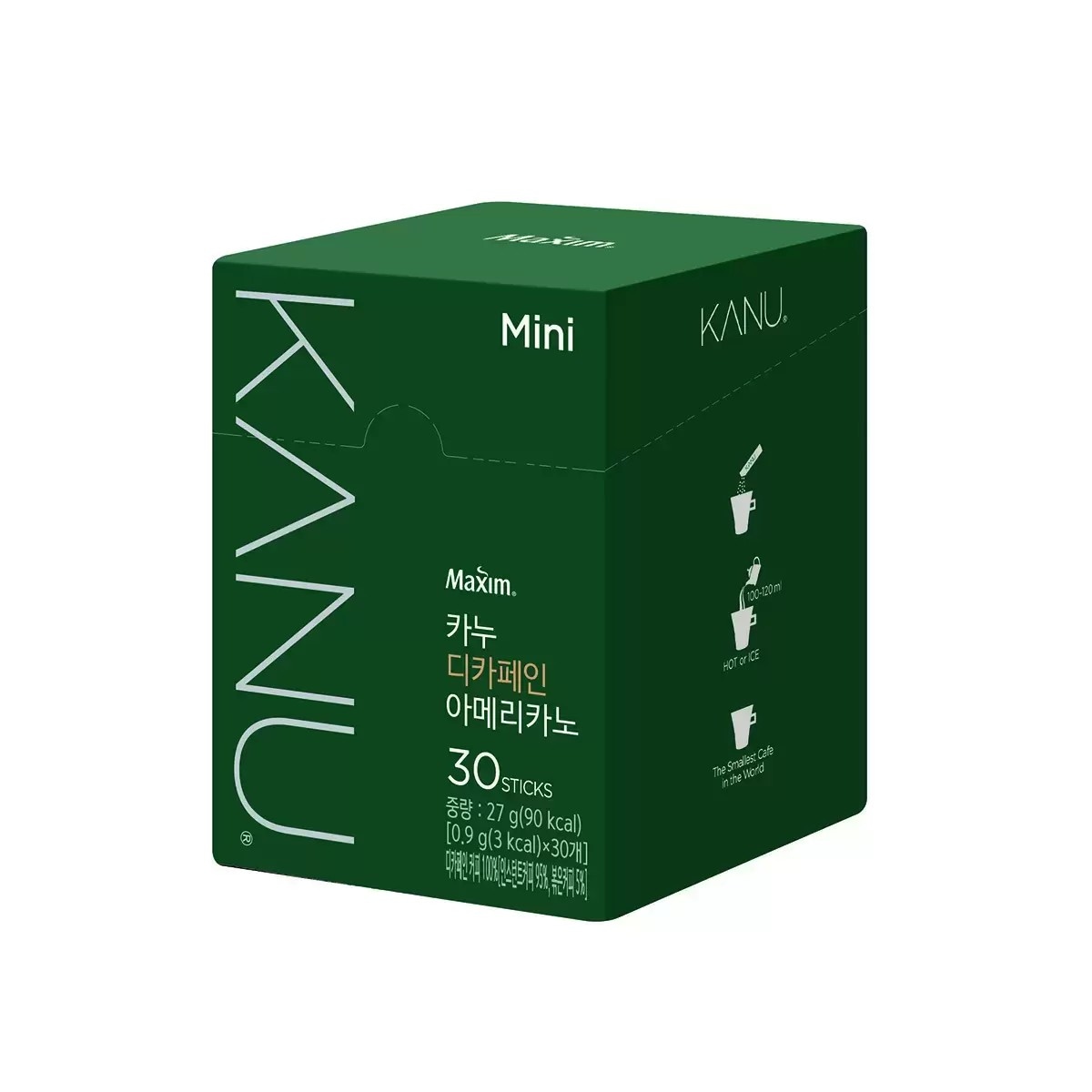 カヌー ミニ デカフェイン コーヒー 0.9g x 30スティック x 6箱