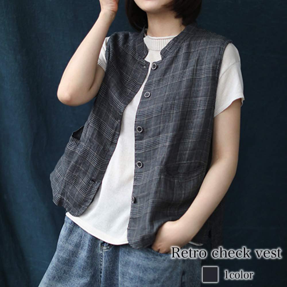 ベスト レディース レトロチェックベスト シニア おしゃれ スポーツ 可愛い ウール キルト ブランド 秋 お年寄り 中綿 フリース ダウン ニット 羽毛 インナー 厚手 アーガイル 部屋着 黒 襟な