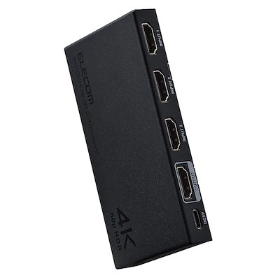 他サイト： エレコム HDMI切替器 3入力HDMI + 1出力HDMI 4K60Hz対応 メタル筐体 HDMI 切替器 ブラック DH-SW4KB31BK/Eの商品画像