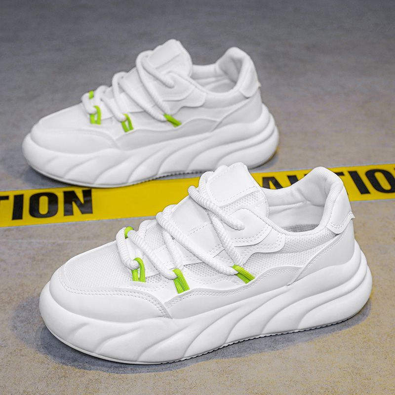 メンズ 2025 新しい 通気 カジュアル 百掛け ホワイト おやじ靴 青少年 滑り止め 厚底 グレー ブラック スニーカー