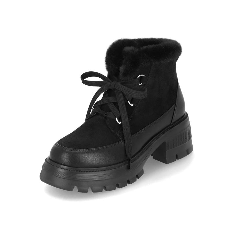 女性ファー ワーキングブーツ 6cm LCWA74U54C19