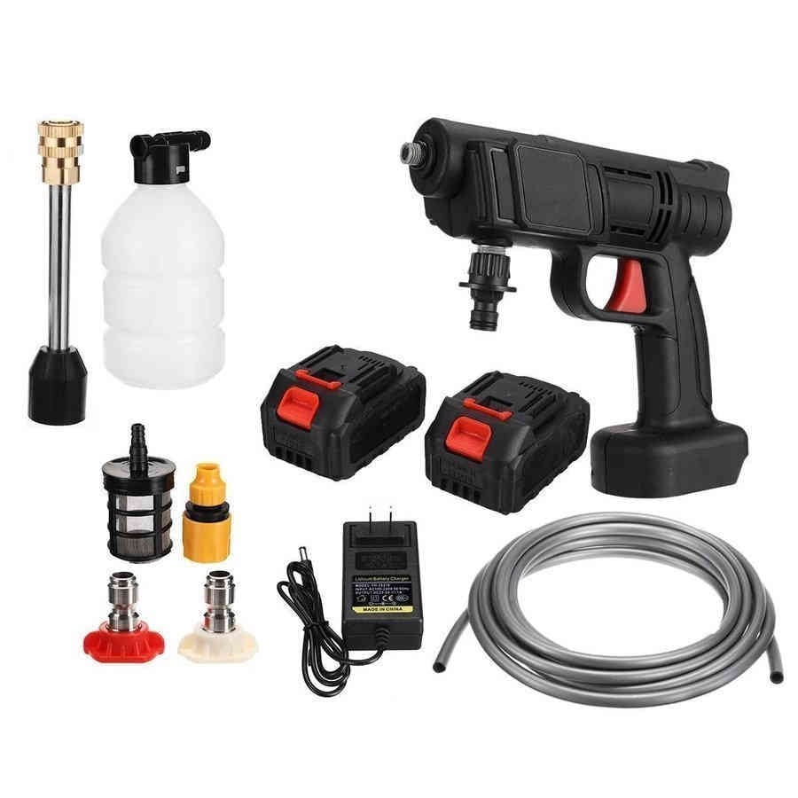 高圧洗浄機 充電式 コードレス 充電式ハンディウォッシャー ２つバッテリー 吐出圧力2.4Mpa 吐出水量3.8L/min コンパクト 軽量 強力噴射洗車掃除