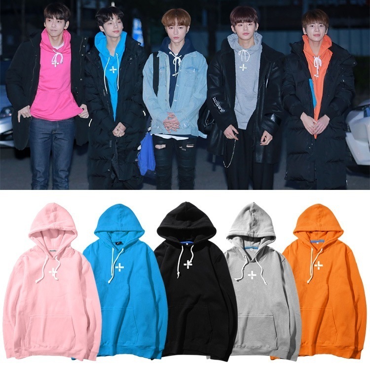 TX T崔杋圭休宁凯卫衣印花套头连帽衫加绒薄男女秋冬装