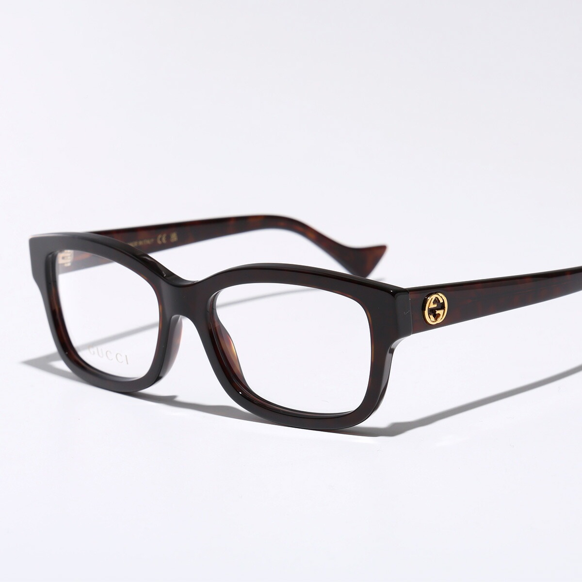 GUCCI グッチ メガネ GG1259O メンズ スクエア型 めがね 眼鏡 GGメタルロゴ セルフレーム アイウェア ダテ 伊達メガネ 005/HavanaHavanaTransparen