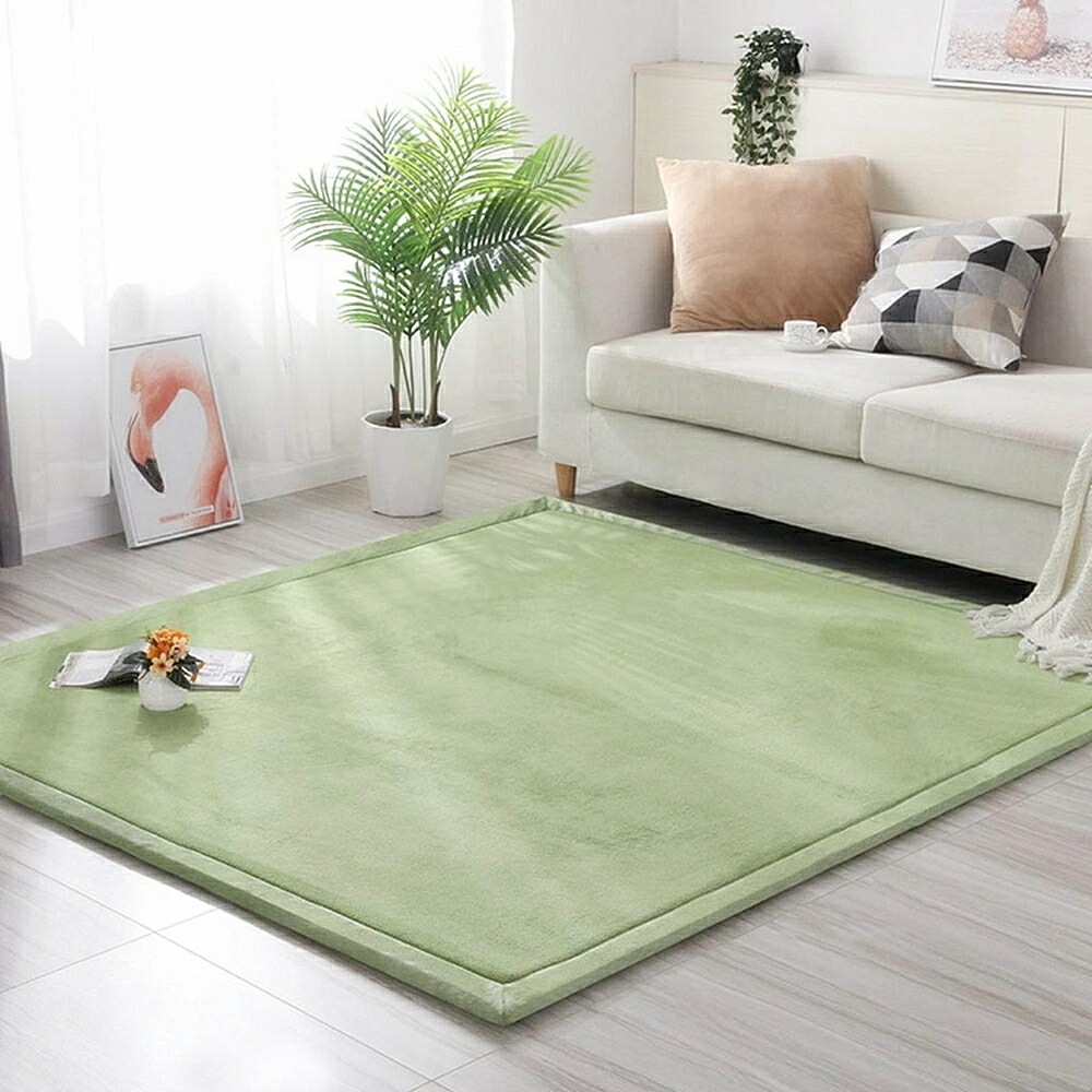 120×200cm ラグ 低反発 洗える 2cm ラグマット カーペット 厚手 はっ水 北欧風 短毛 長方形 四角 春 夏 滑り止め 無地 フランネル 防音 絨毯 マイクロファイバー ウォッシャブル