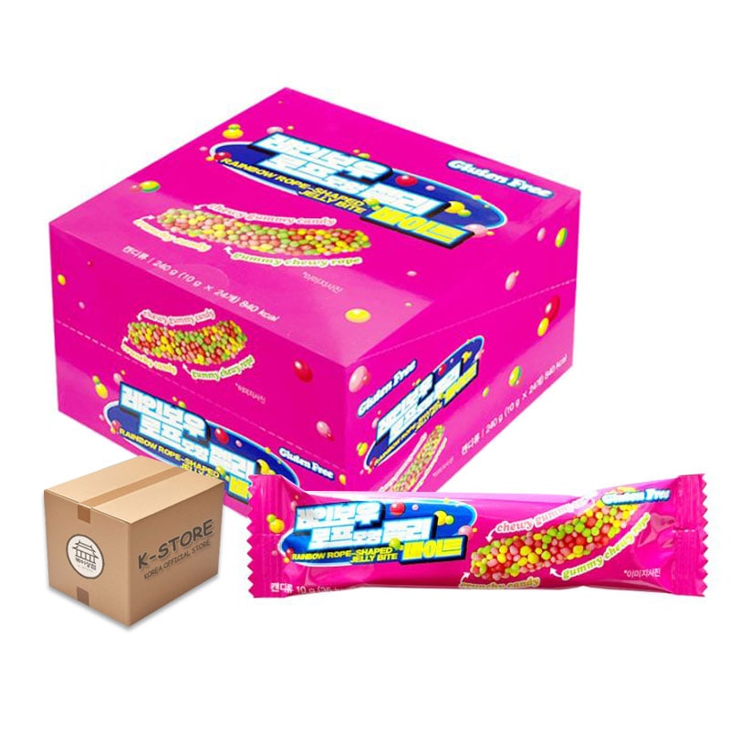 [業者向け] レインボー ロープゼリーバイト 10g (24 x 12) / 1BOX