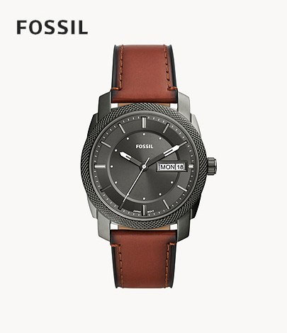 フォッシル FOSSIL 腕時計 MACHINE 三針デイト ブラウン LiteHide レザーウォッチ FS5900 メンズ アナログ 正規品