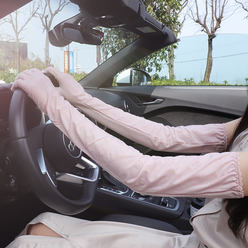 アイススリーブ 日焼け防止スリーブ レディース 夏 薄手 Uvカット アームガード 滑り止め ストレッチ ロング アイスシルク ドライビンググローブ 5,000円