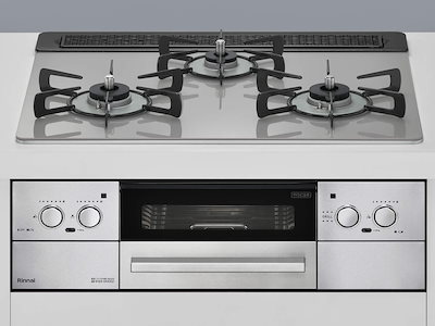 ビルトインコンロ リッセ 3口 3V乾電池タイプ 強火力：左右 プロパンガス LPG 60cm レンジフード連動 RHS31W32L24RASTW-LPG 70,463円