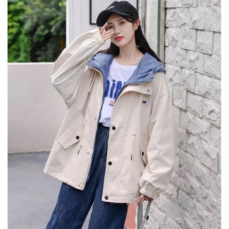 マウンテンパーカーレディースジャケット重ね着ジャンパー事務服秋服コートカジュアルア