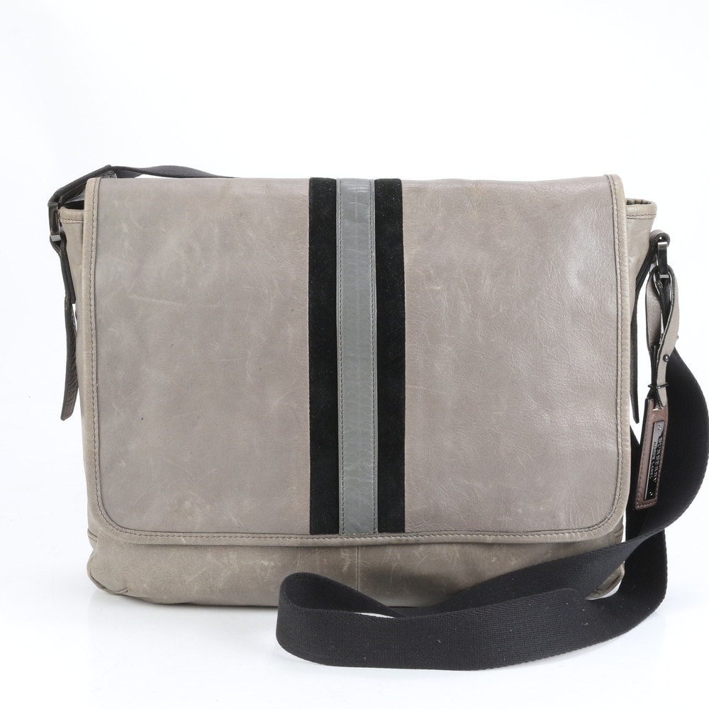 レザー ショルダーバッグ 斜め掛け メッセンジャー ビジネス 通勤 トート グレー A4 メンズ RRM CM8-2 中古