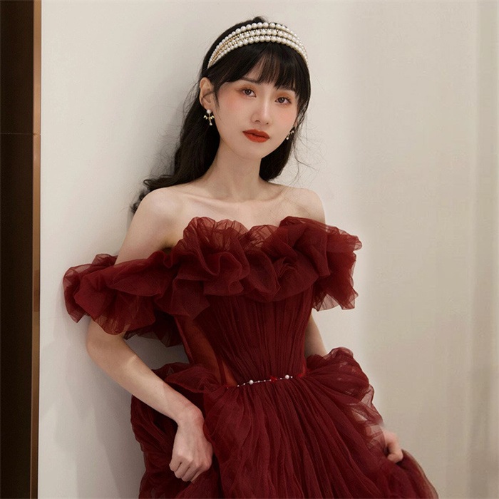 カラードレス 演奏会 カラードレス ワインレッド カラードレス 二次会 花嫁 二次会ドレス 結婚式 ブライダル 前撮り 演奏会ドレス 披露宴 コンサート イブニングドレス カクテルドレス パーティード