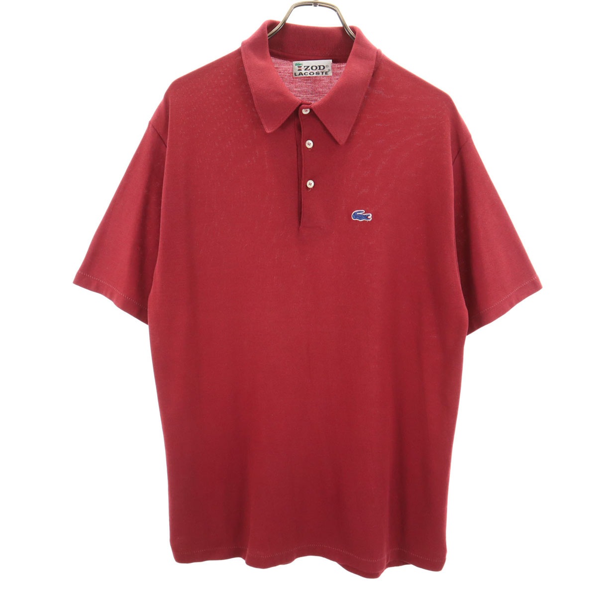 IZOD LACOSTE アイゾッドラコステ 70s ヴィンテージ 糸巻きタグ 半袖 ポロシャツ レッド系 メンズ 古着