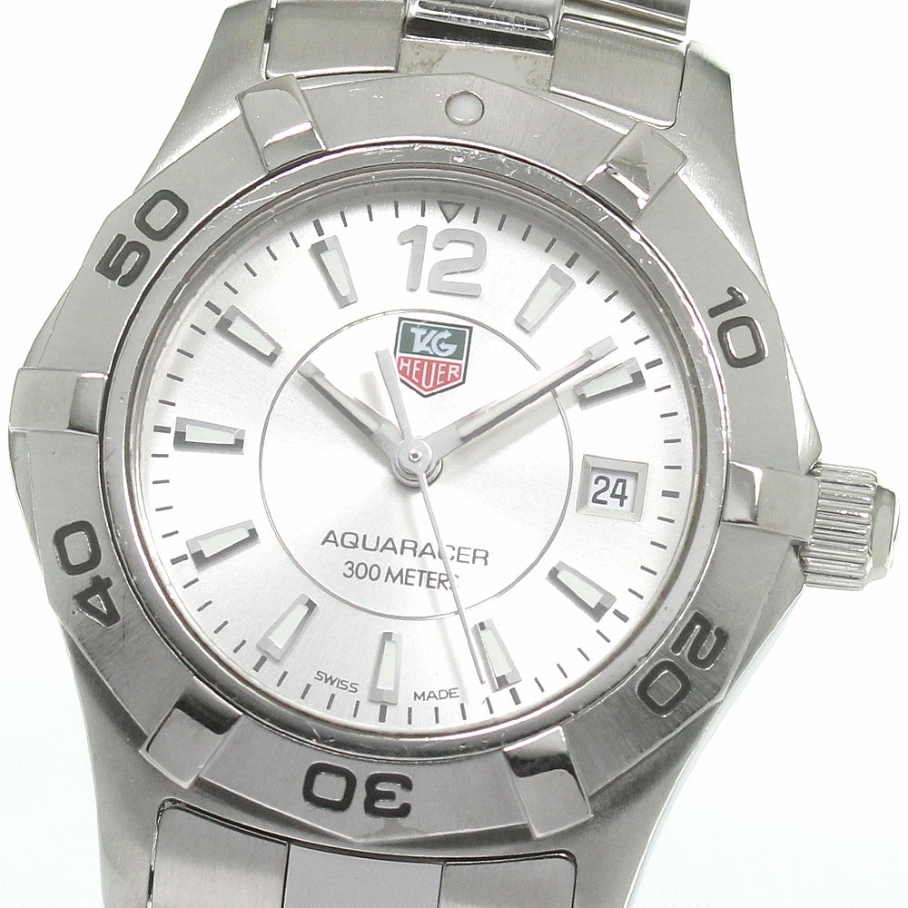 ベルト訳あり タグホイヤー TAG HEUER WAF1412 アクアレーサー デイト クォーツ レディース 保証書付き_844987【中古】その他 ブランド腕時計