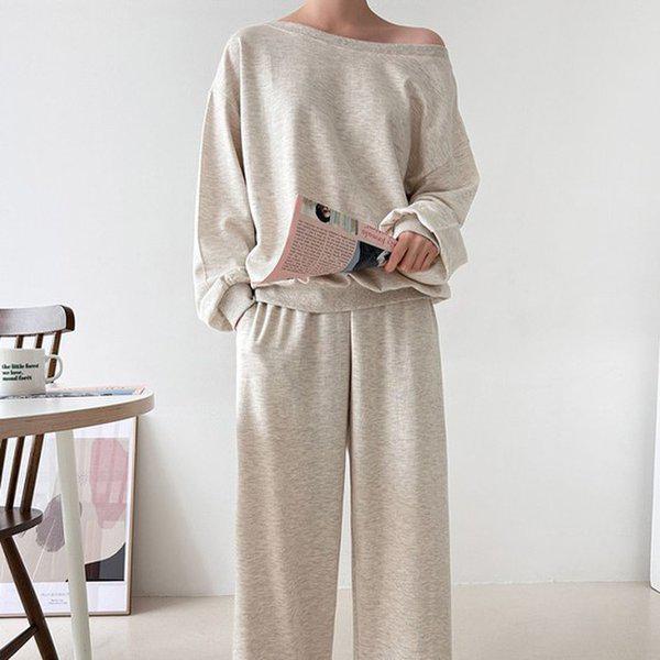 Hスタイル(SET)リップネックセット 秋の女性用トレーニングウェアセット 長袖トラックスーツセット パンツセットアップ