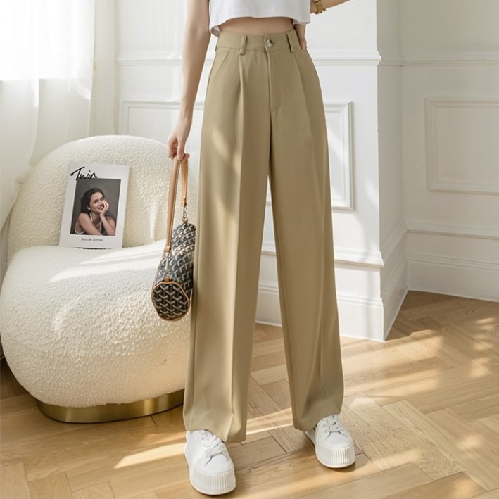ワイドレッグパンツ カジュアルパンツ ハイウエストカジュアルパンツ ボトムス ワイドパンツ ストレートパンツ カラーパンツ ロング ロング丈 スリム ストレート スマート シフォン ポケット