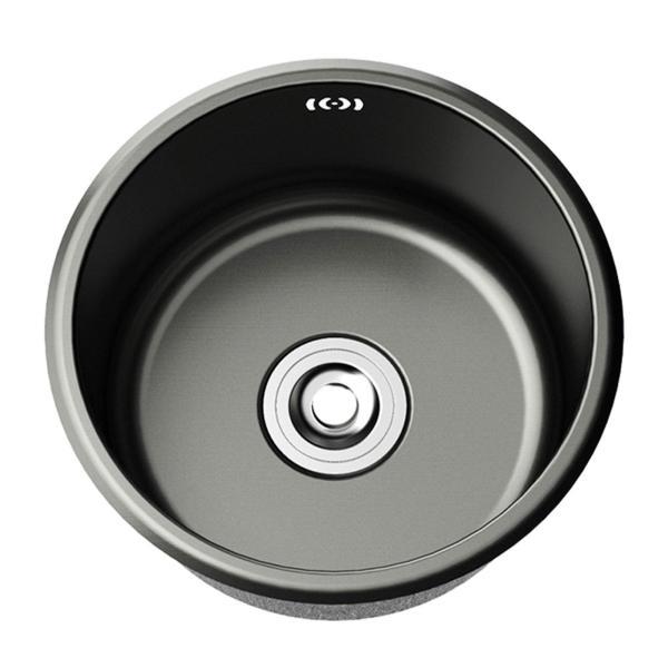 アンダーマウントキッチンシンク 深さ6.3インチ 排水穴付き アイランドカウンターシンク 高耐久 高速排水 シングルボウル ドロップインバーシンク