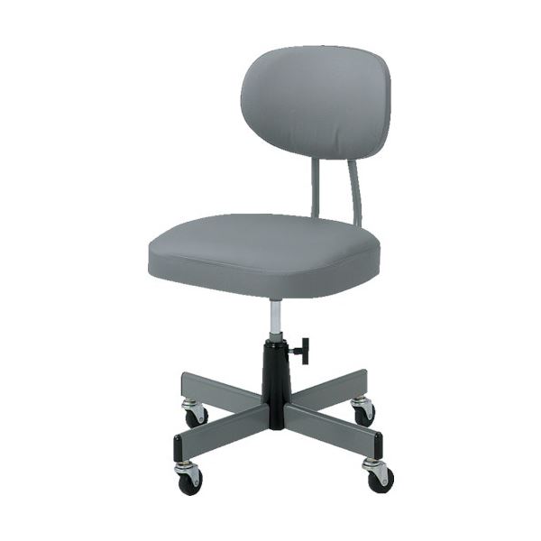 事務椅子 ビニールレザー張り グレー T-80 1脚 組立品