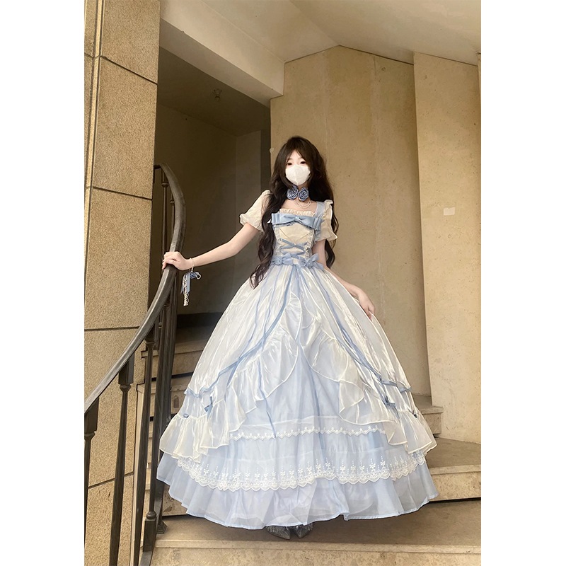 ビッグスカート ロリータ 高貴でエレガントなカラーパーティー スーパーフェアリープリンセススカート